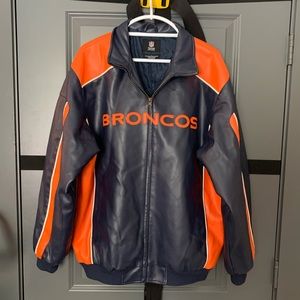 DENVER BRONCOS FAUX LEATHER JACKET!